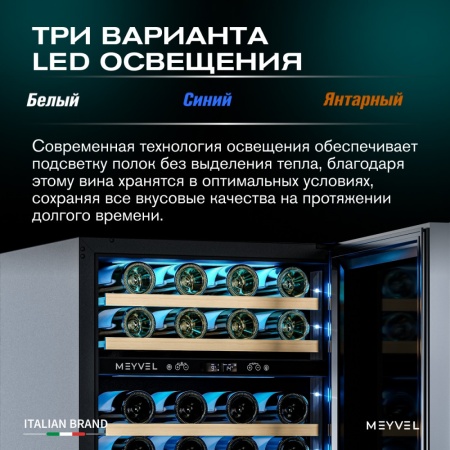 Винный шкаф Meyvel  MV46PRO-KBT2 двухзонный под столешницу